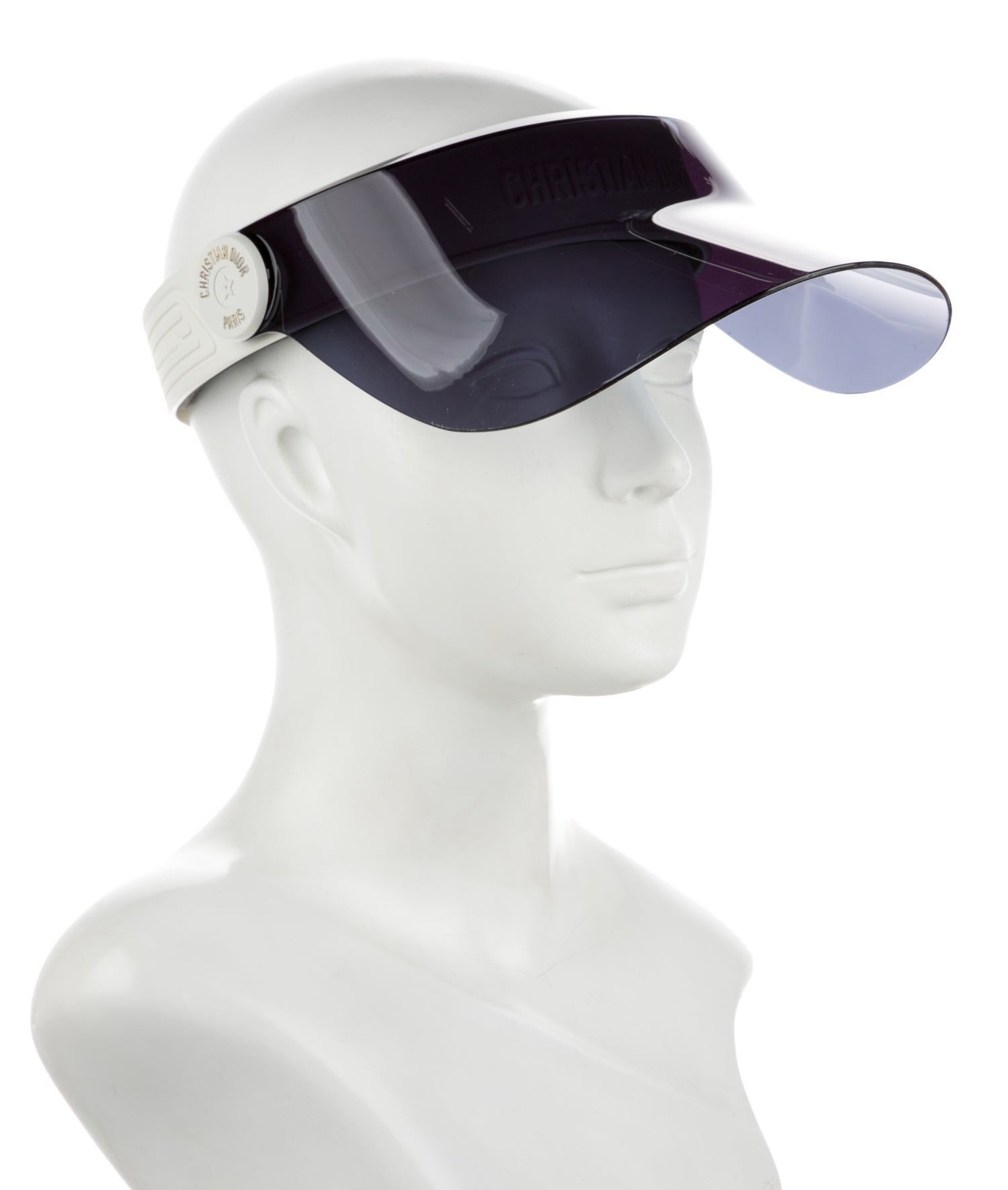 Christian Dior Blue Clear Plastic Adjustable Visor