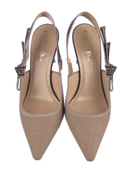 Christian Dior Printed Bow Accents Slingback Pumps