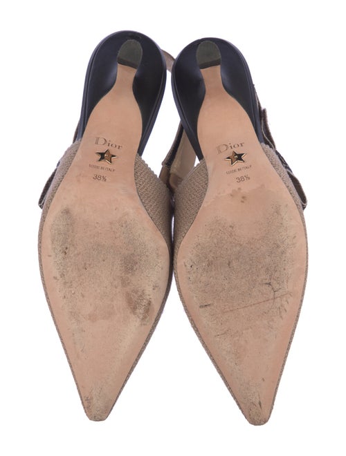 Christian Dior Printed Bow Accents Slingback Pumps