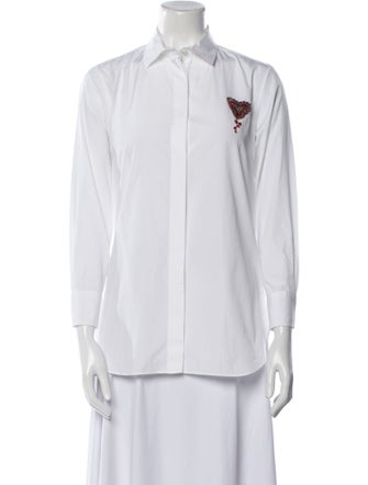 Christian Dior Long Sleeve Button-Up Top