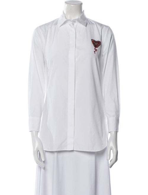 Christian Dior Long Sleeve Button-Up Top