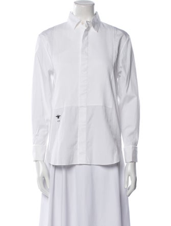 Christian Dior Long Sleeve Button-Up Top