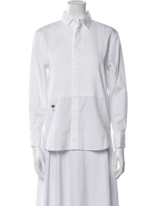 Christian Dior Long Sleeve Button-Up Top