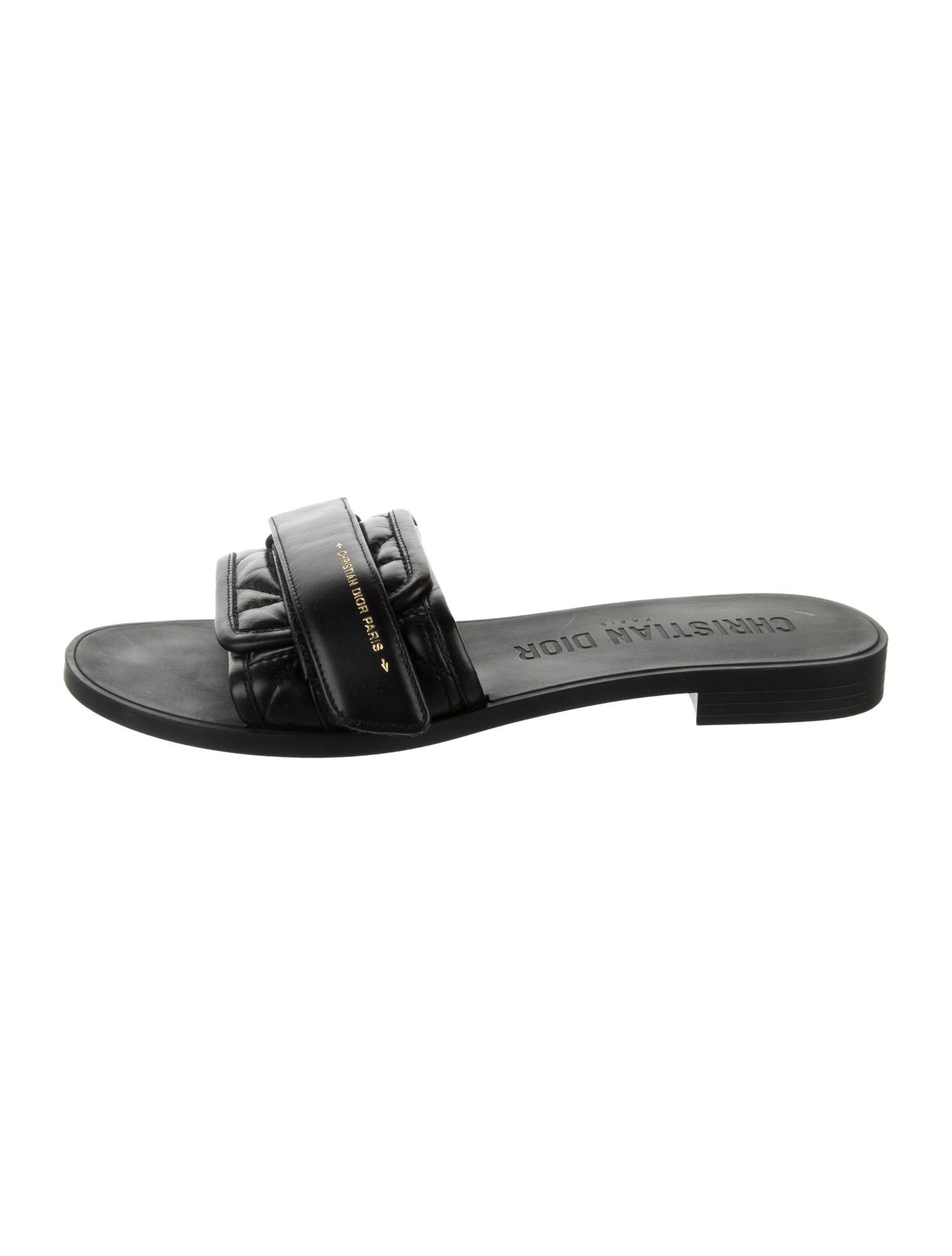 Christian Dior Cannage Pattern Leather Slides