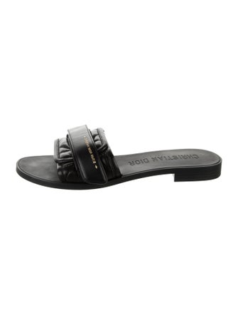 Christian Dior Cannage Pattern Leather Slides