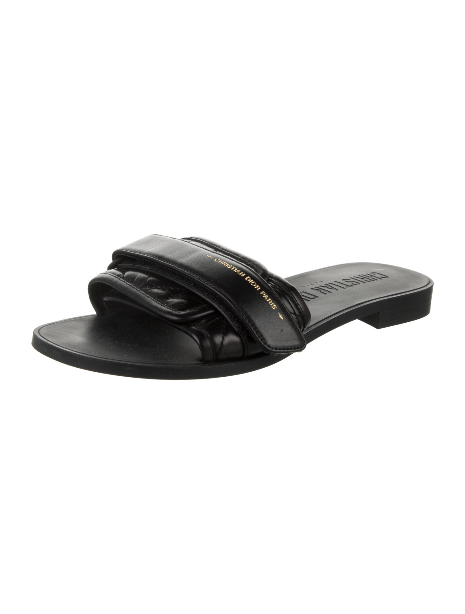 Christian Dior Cannage Pattern Leather Slides