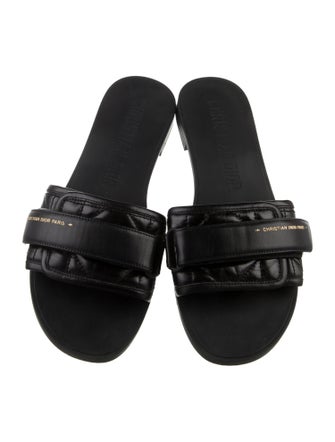 Christian Dior Cannage Pattern Leather Slides