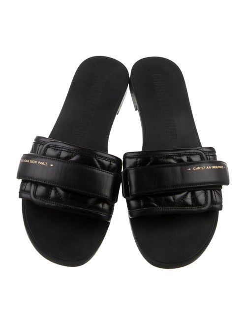 Christian Dior Cannage Pattern Leather Slides