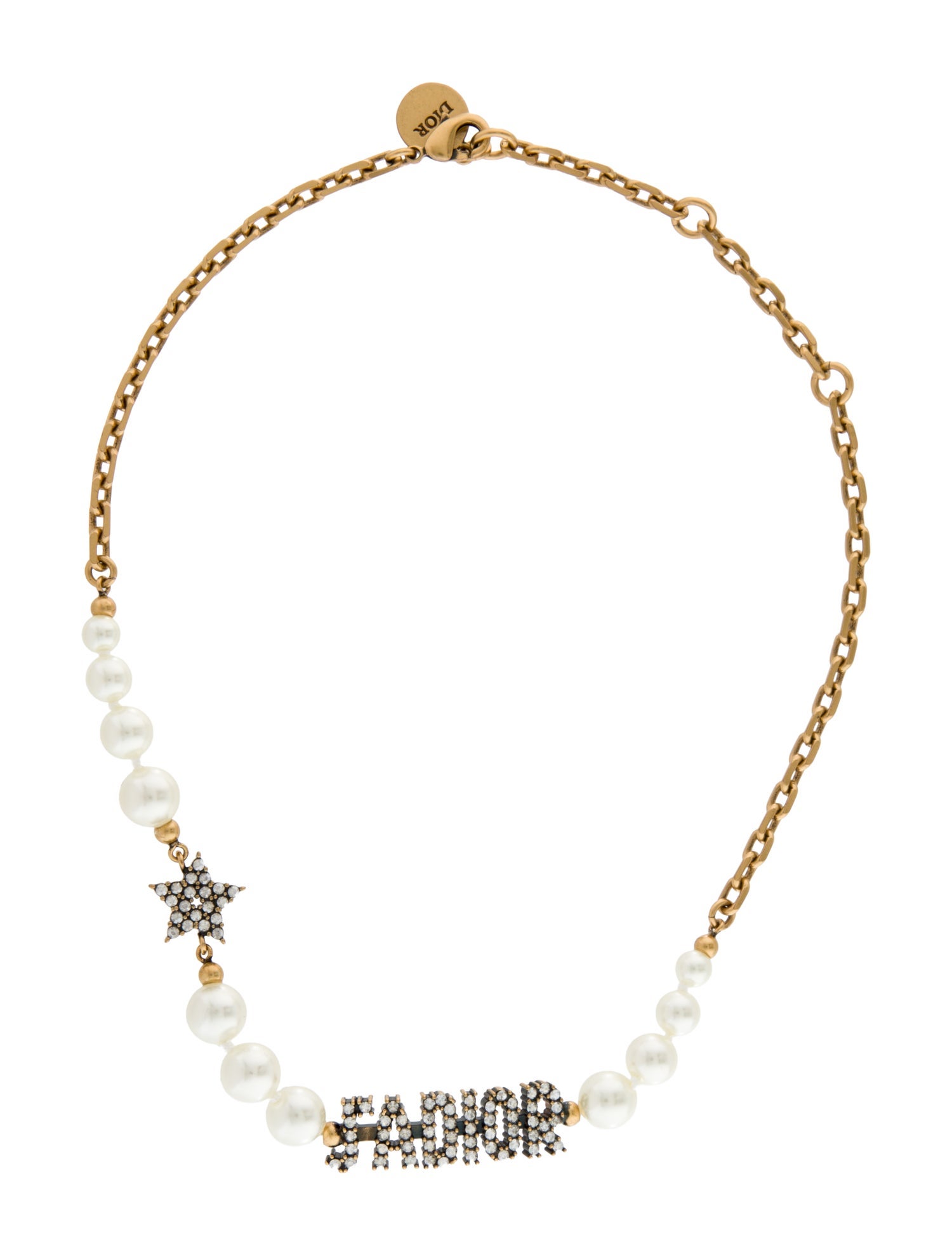 Christian Dior Faux Pearl & Crystal J'Adior Choker Necklace