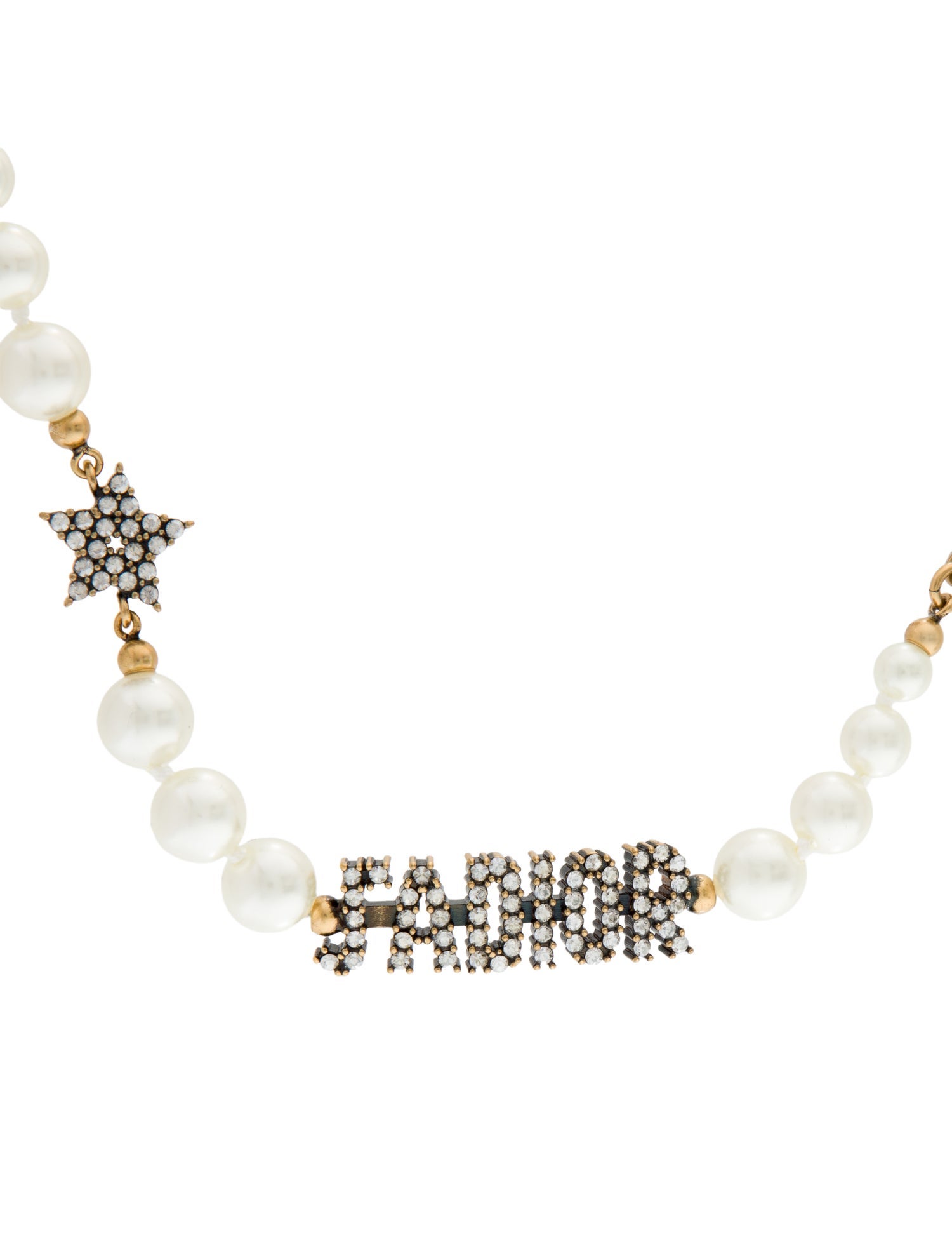 Christian Dior Faux Pearl & Crystal J'Adior Choker Necklace