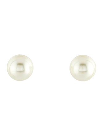 Christian Dior Faux Pearl Tribales Stud Earrings