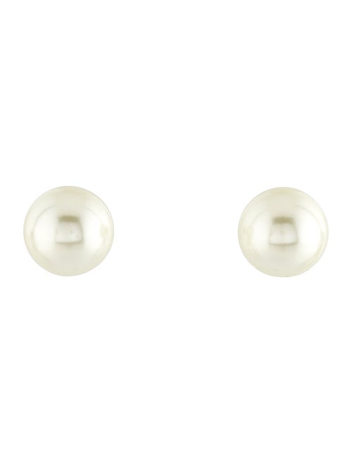 Christian Dior Faux Pearl Tribales Stud Earrings