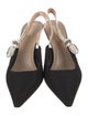 Christian Dior Graphic Print Bow Accents Slingback Pumps