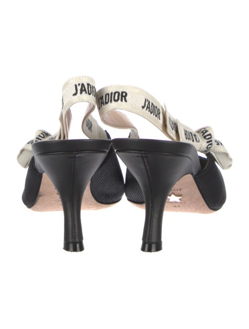 Christian Dior Graphic Print Bow Accents Slingback Pumps