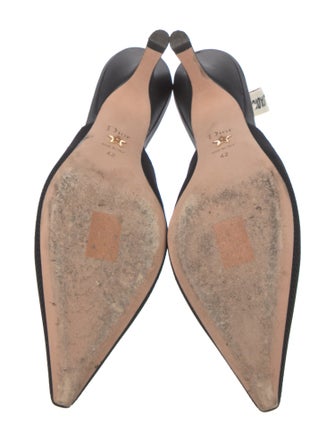 Christian Dior Graphic Print Bow Accents Slingback Pumps