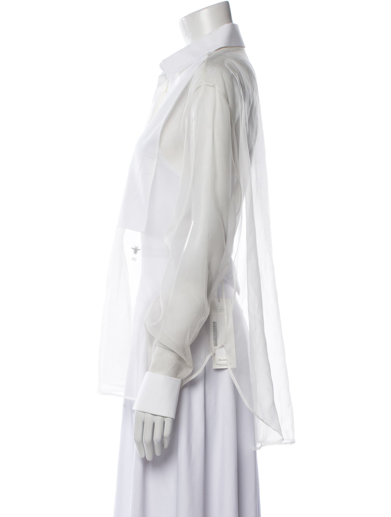 Christian Dior Silk Long Sleeve Button-Up Top