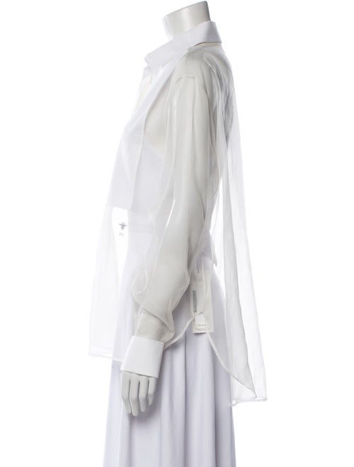 Christian Dior Silk Long Sleeve Button-Up Top