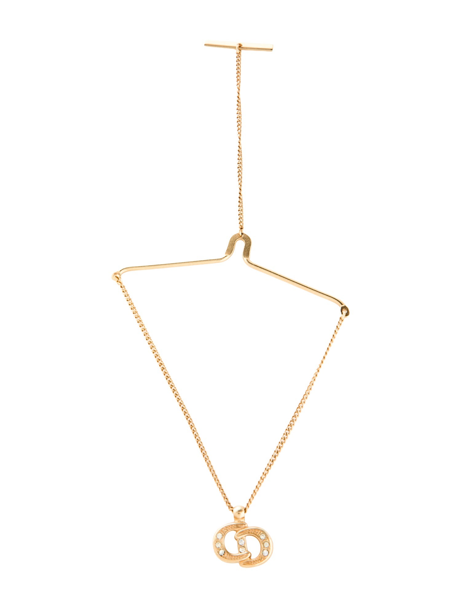 Christian Dior Vintage Crystal CD Tie Chain