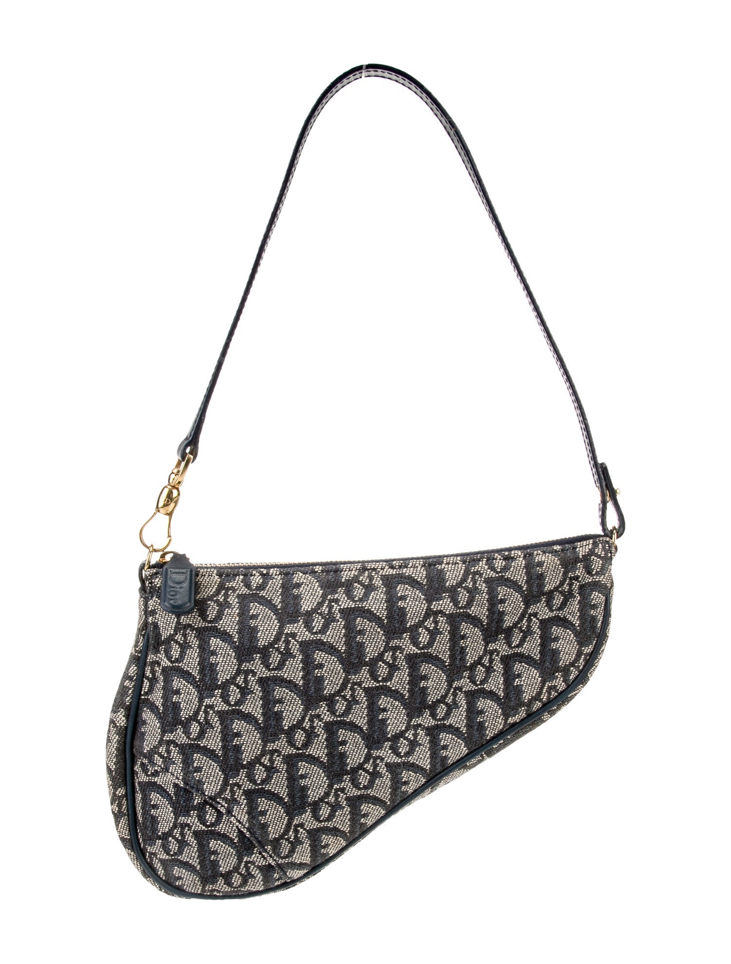 Christian Dior Oblique Jacquard Saddle Pochette Vintage