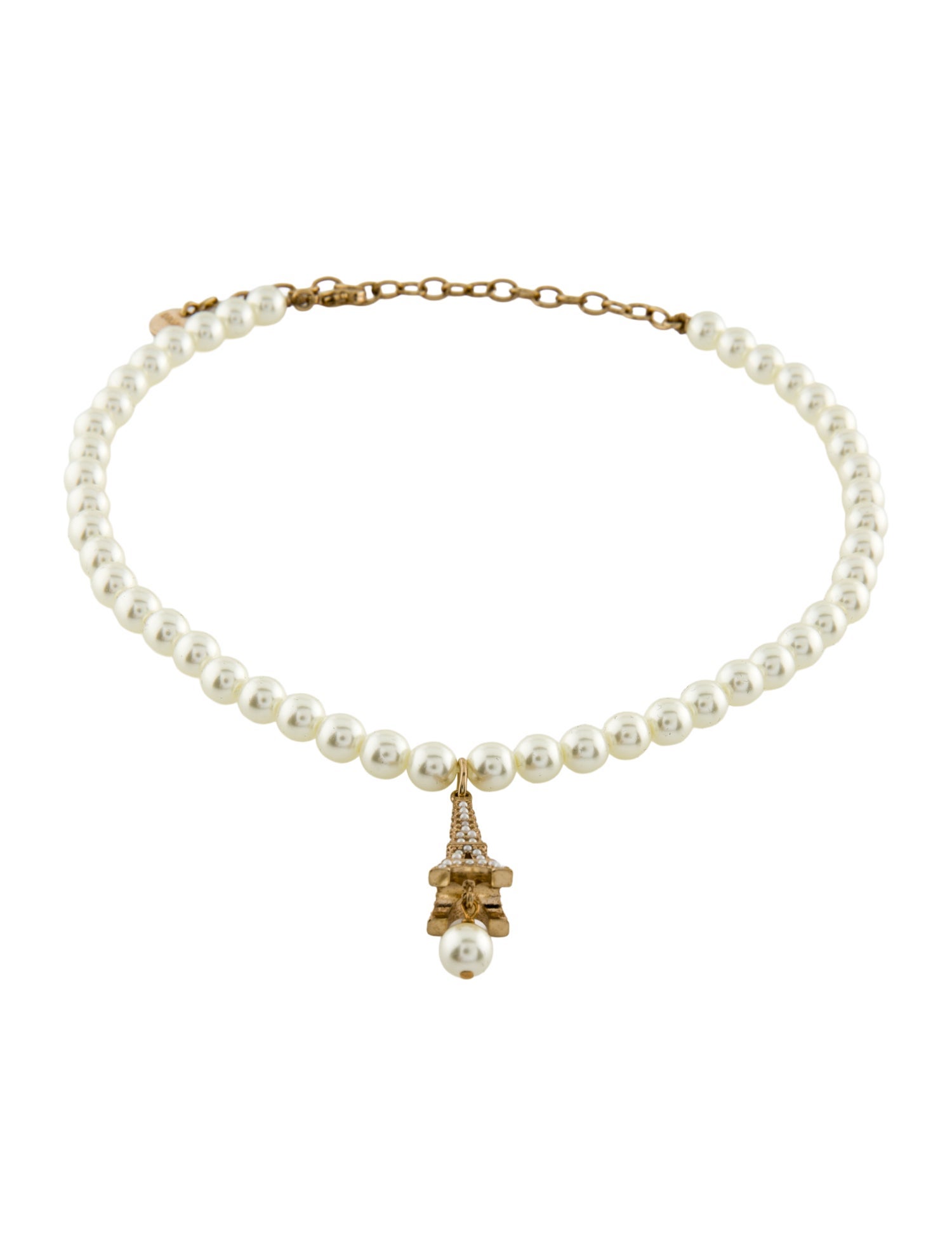 Christian Dior Faux Pearl Pendant Necklace