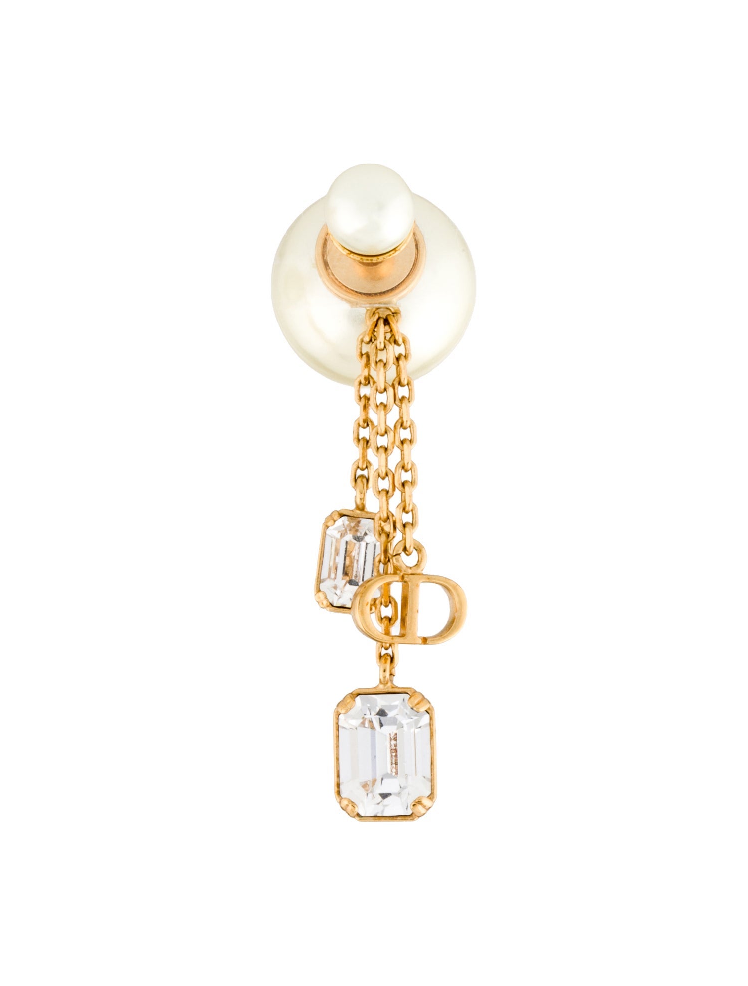 Christian Dior Faux Pearl & Crystal J'Adior Tribales Drop Earrings
