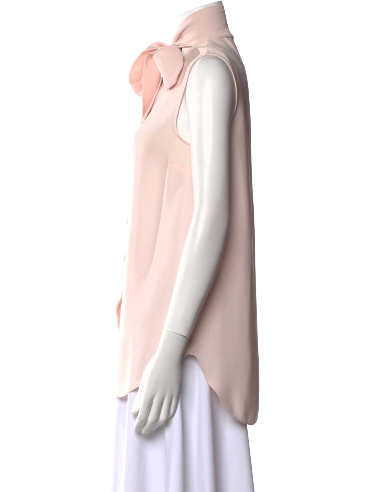 Christian Dior Silk Mock Neck Button-Up Top