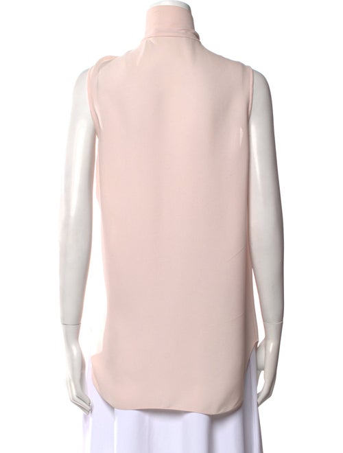 Christian Dior Silk Mock Neck Button-Up Top