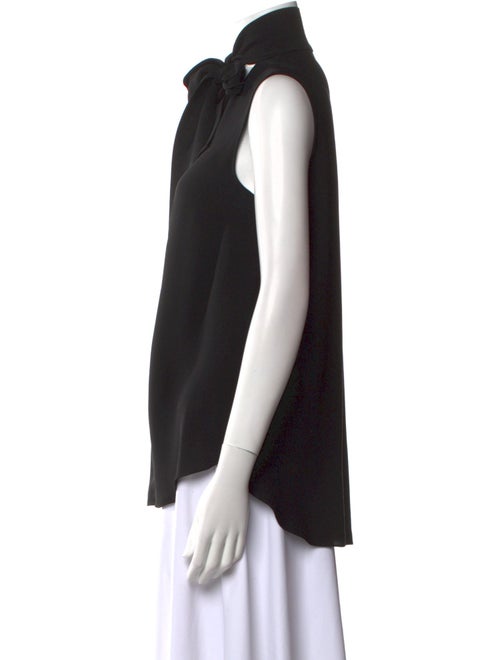 Christian Dior Silk Mock Neck Button-Up Top