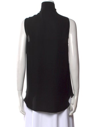 Christian Dior Silk Mock Neck Button-Up Top