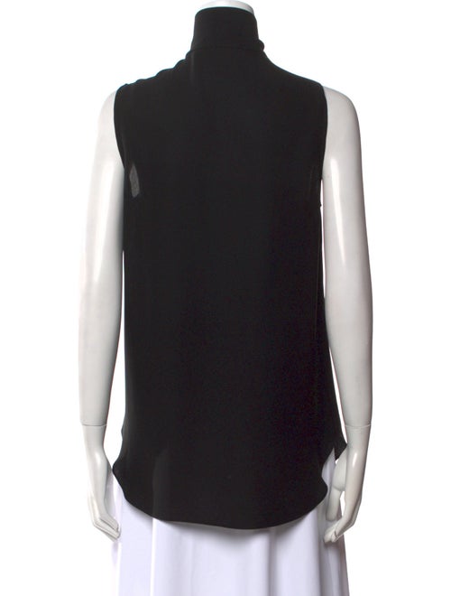 Christian Dior Silk Mock Neck Button-Up Top