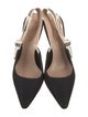 Christian Dior Graphic Print Bow Accents Slingback Pumps