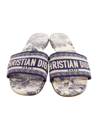 Christian Dior Oblique Jacquard Embroidered Accent Slides