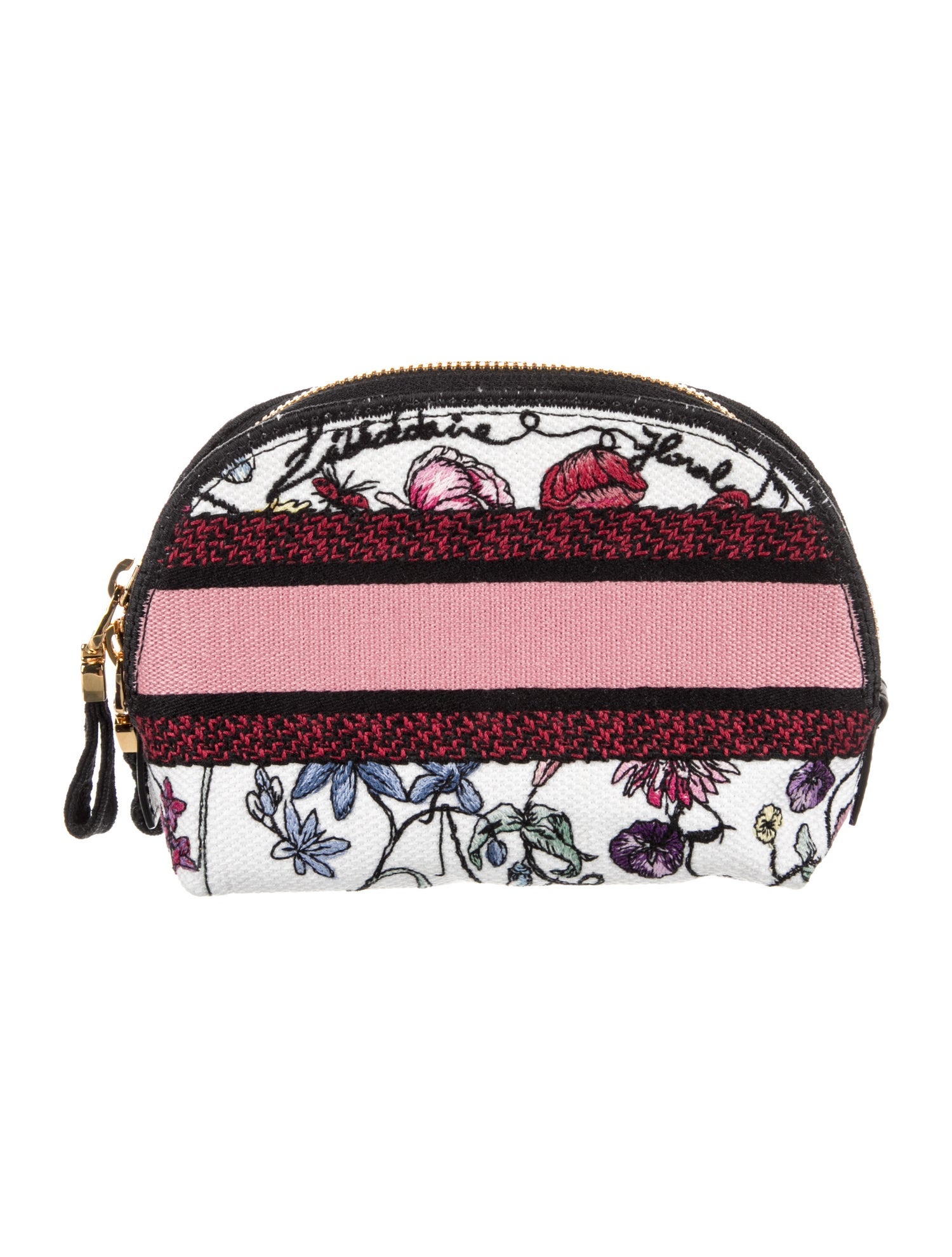 Christian Dior Logo Canvas Cosmetic Bag