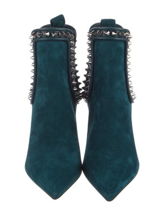 Christian Louboutin Suede Studded Accents Chelsea Boots
