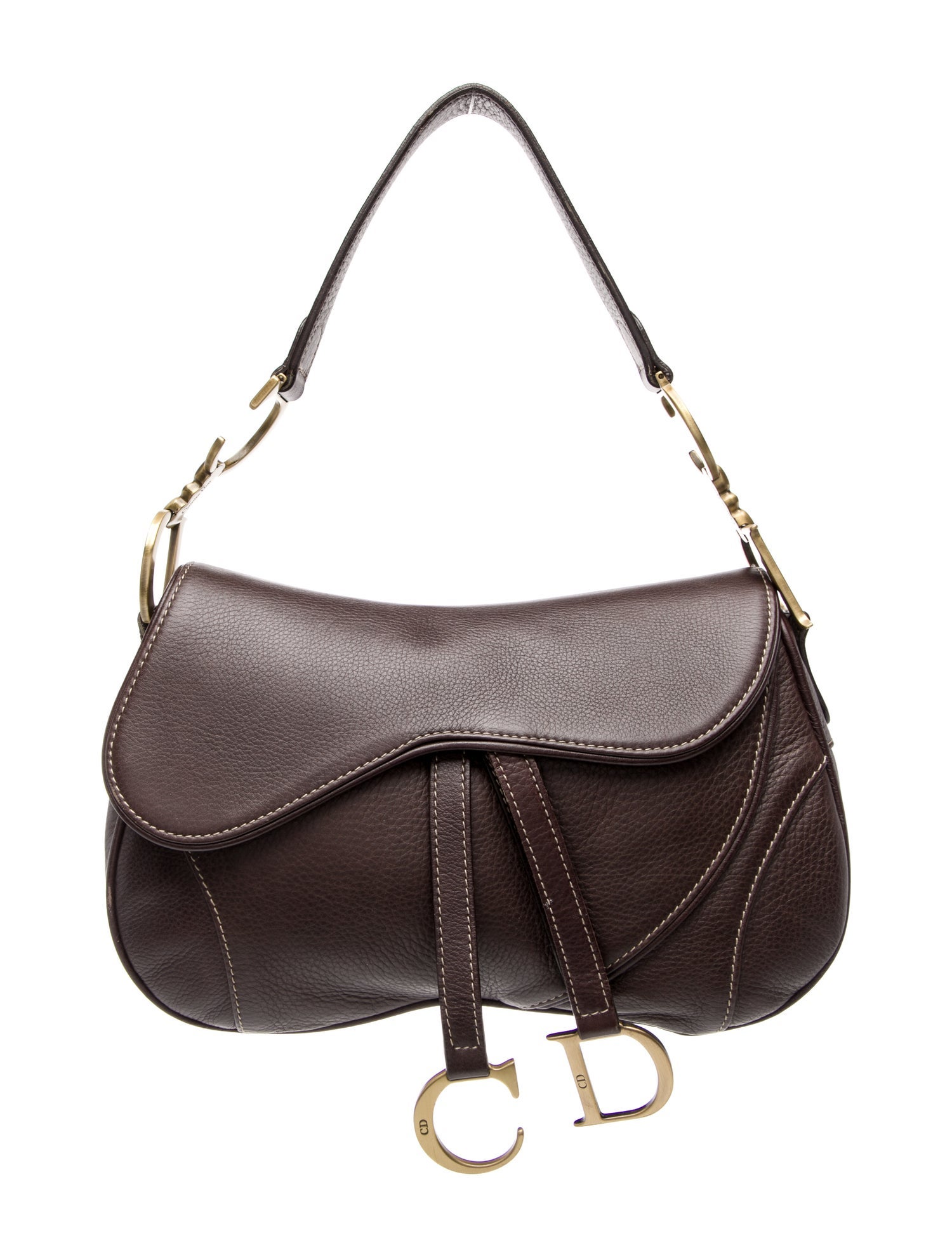 Christian Dior Leather Vintage Double Saddle