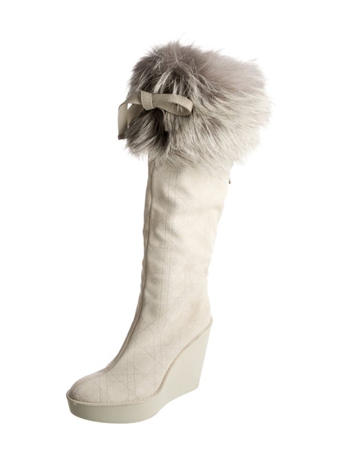 Christian Dior Cannage Pattern Suede Boots