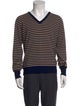 Christian Dior Striped V-Neck Pullover