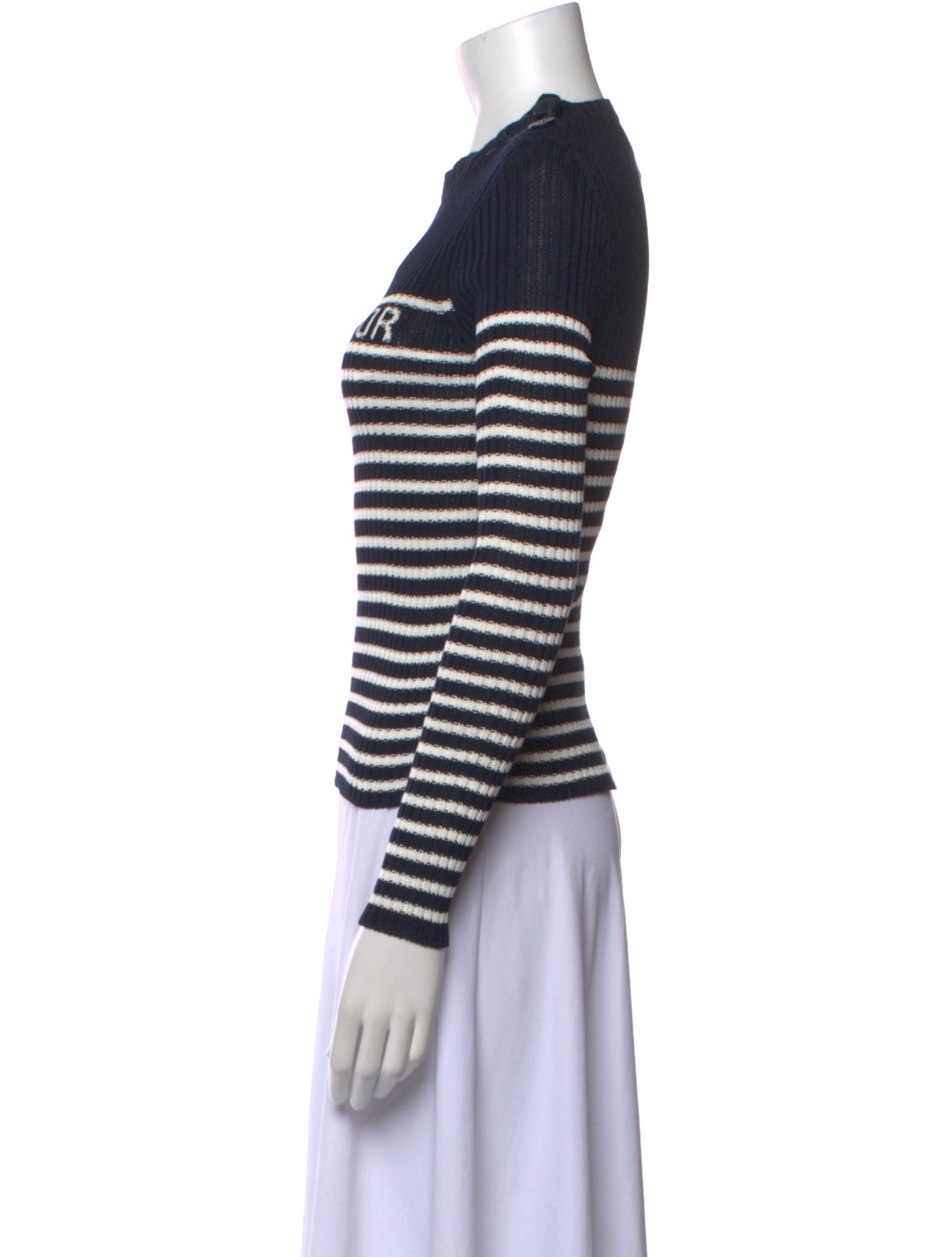 Christian Dior Striped Crew Neck Sweater w/ Tags
