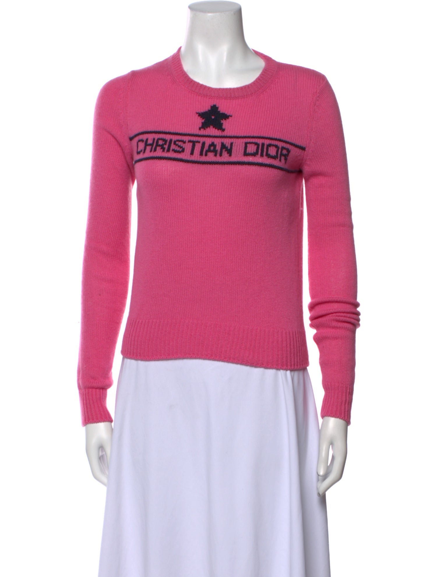 Christian Dior Cashmere Graphic Print Sweater