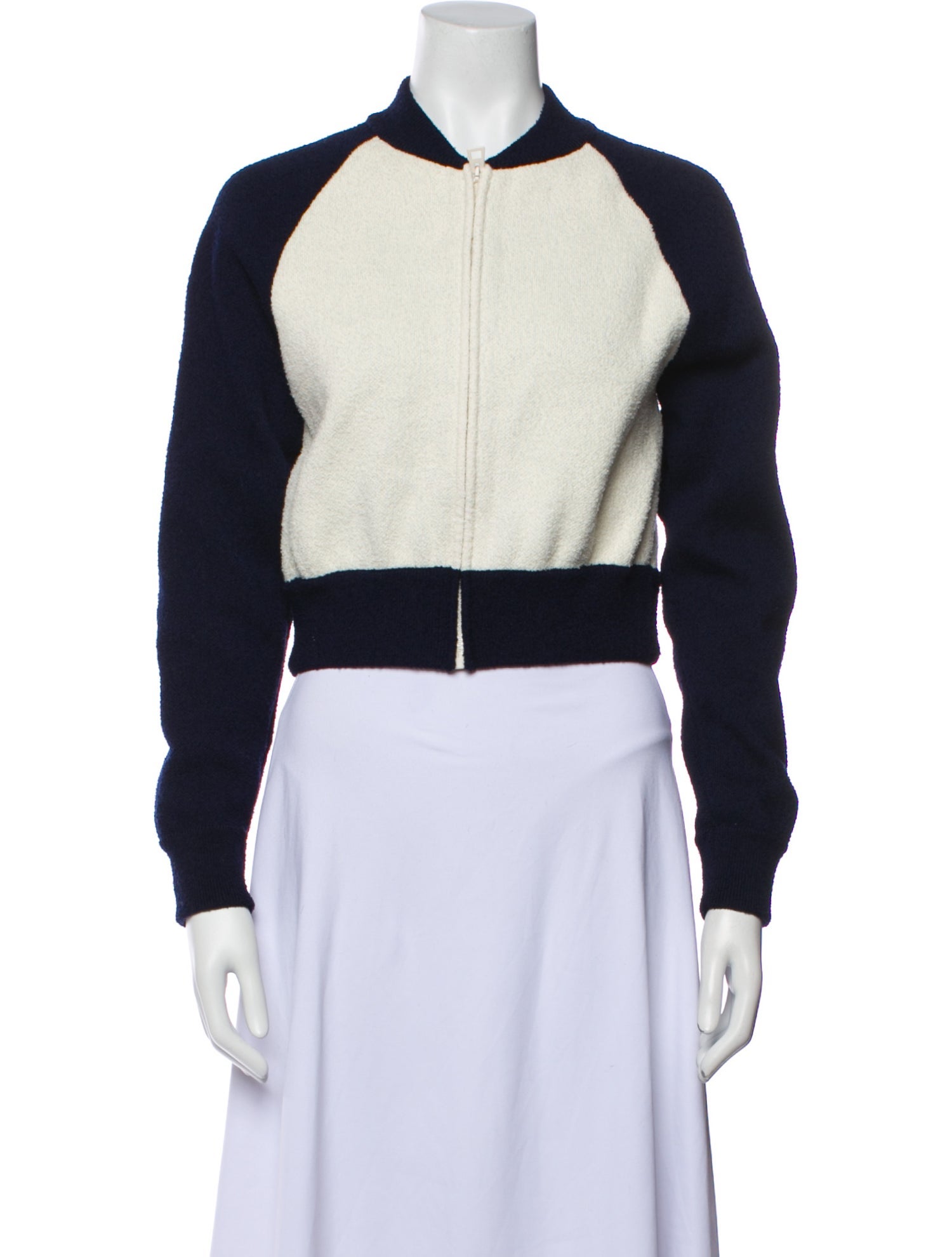 Christian Dior Virgin Wool Colorblock Pattern Bomber Jacket