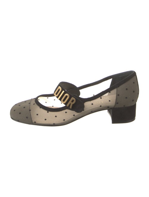 Christian Dior Mesh Bow Accents Mary Jane Flats