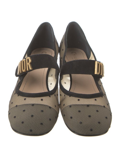 Christian Dior Mesh Bow Accents Mary Jane Flats