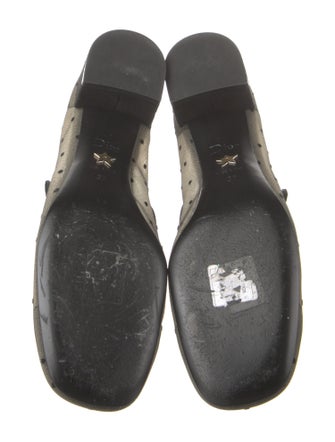 Christian Dior Mesh Bow Accents Mary Jane Flats
