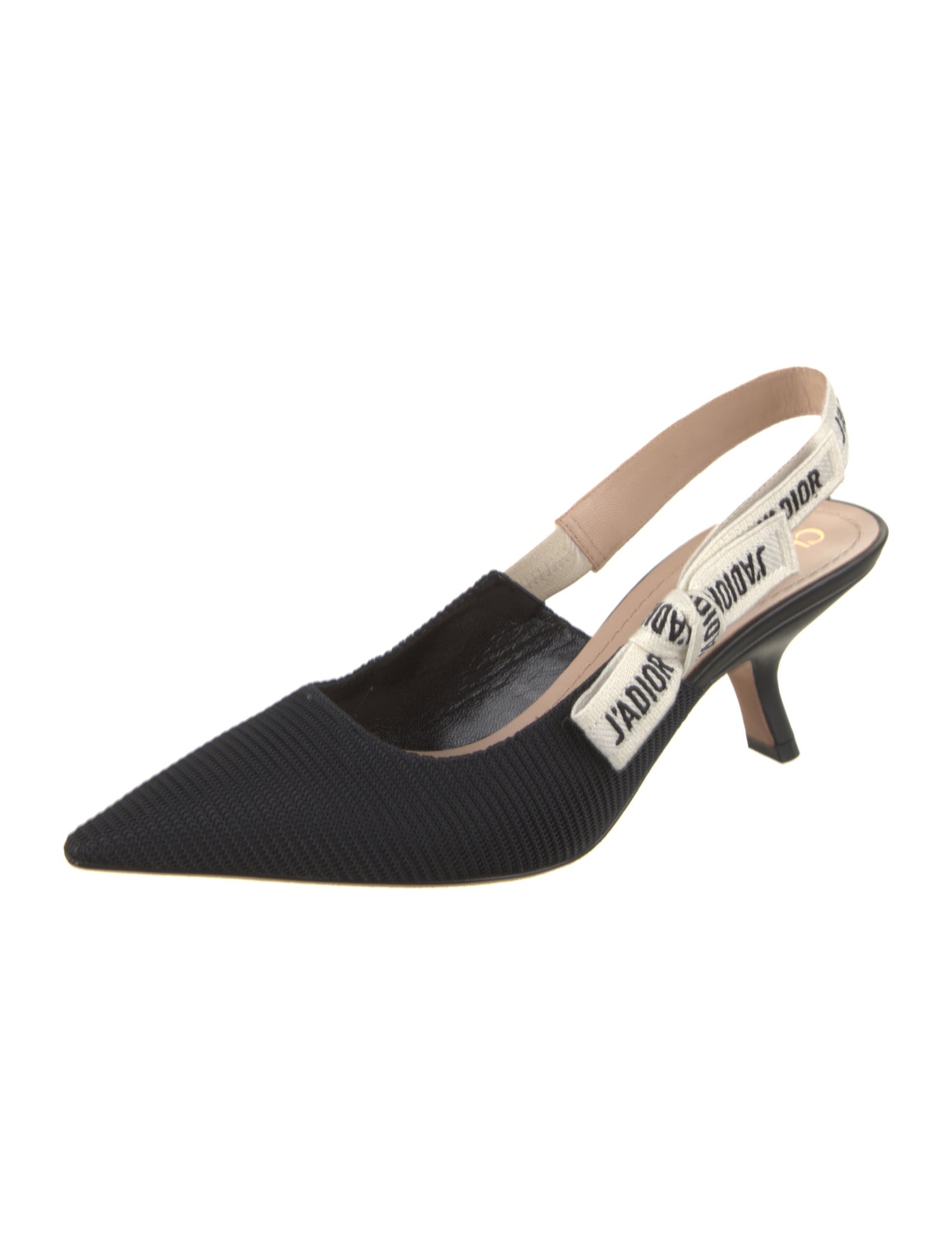Christian Dior Printed Bow Accents Slingback Pumps