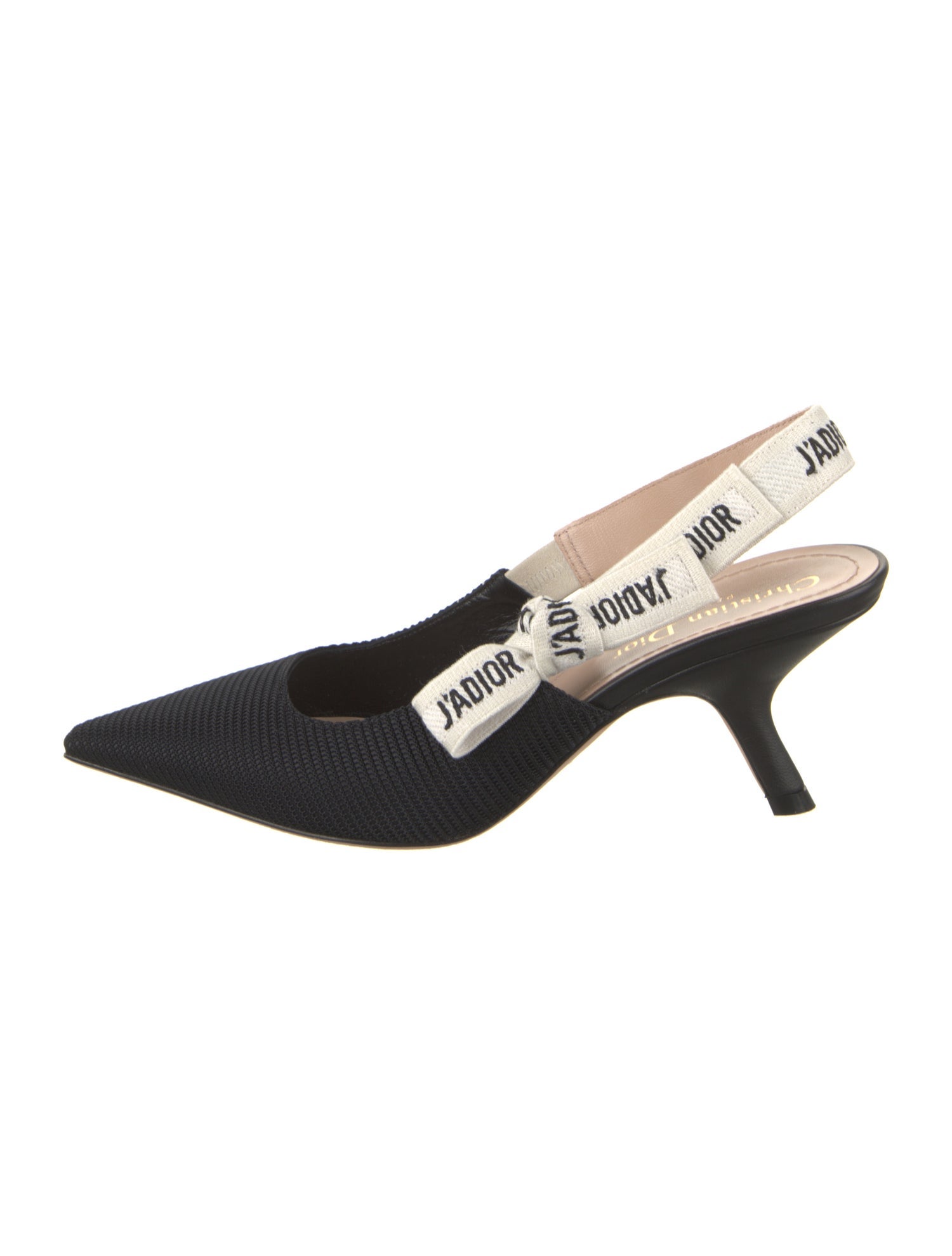 Christian Dior Printed Bow Accents Slingback Pumps