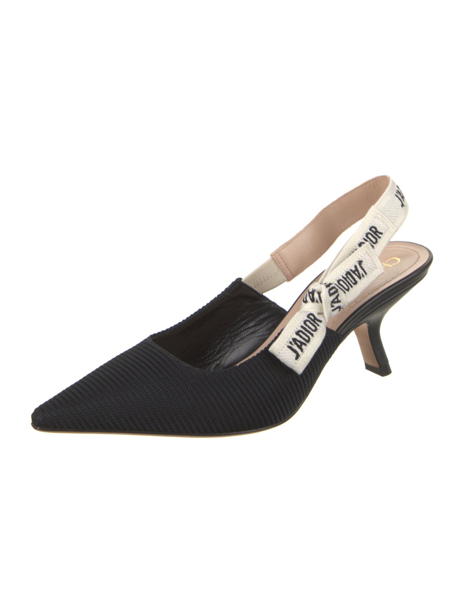 Christian Dior Printed Bow Accents Slingback Pumps