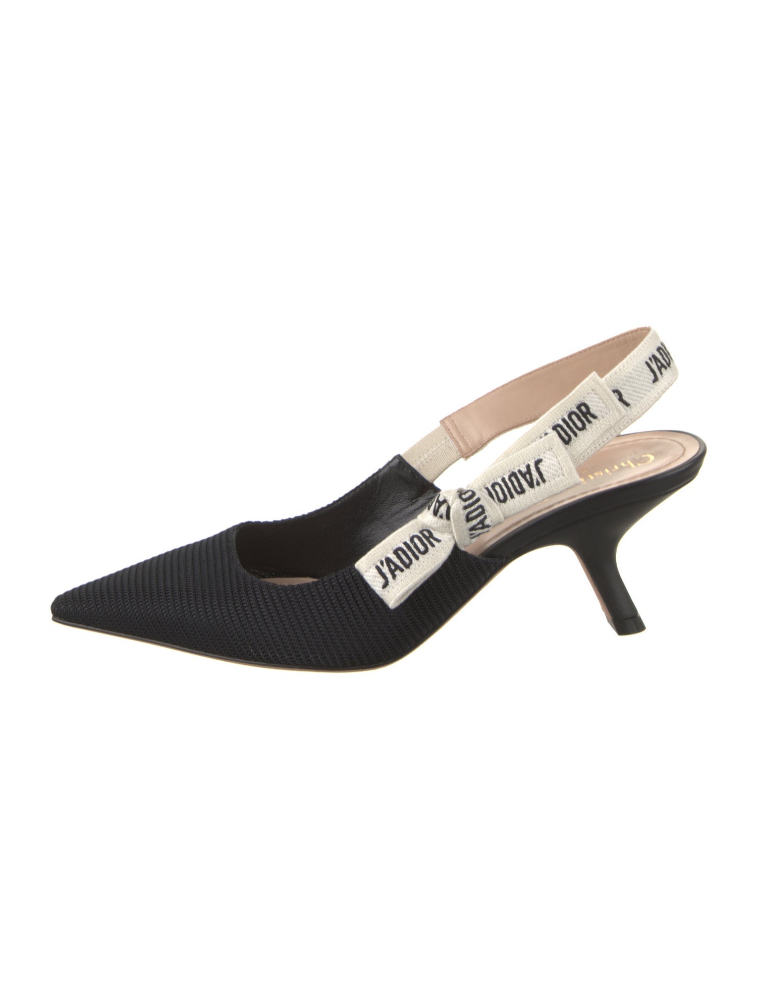 Christian Dior Printed Embroidered Accent Slingback Pumps