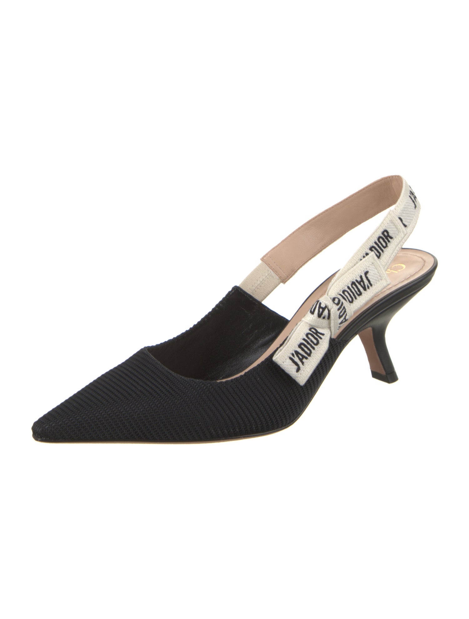 Christian Dior Printed Embroidered Accent Slingback Pumps