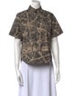 Christian Dior Printed Short Sleeve Button-Up Top