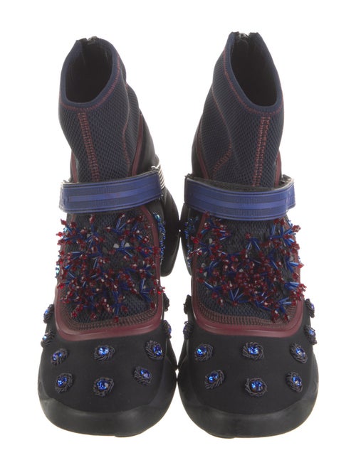 Christian Dior Mesh Crystal Embellishments Sock Boots